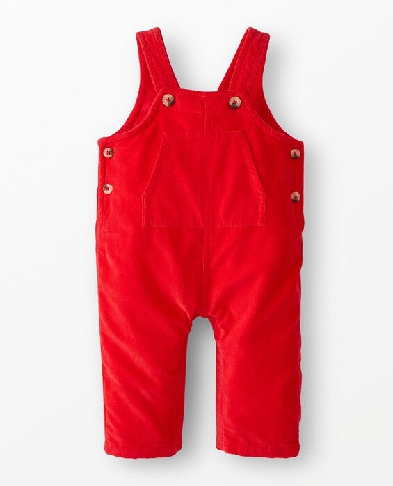 Girls' Ribbon Red Corduroy Overalls in 100% Combed Cotton - Size Baby 12-18 mos by Hanna Andersson