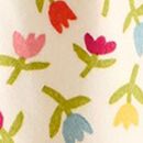 Ruffle Flannel Pajama Set in Multicolor Tulips on Ecru - swatch