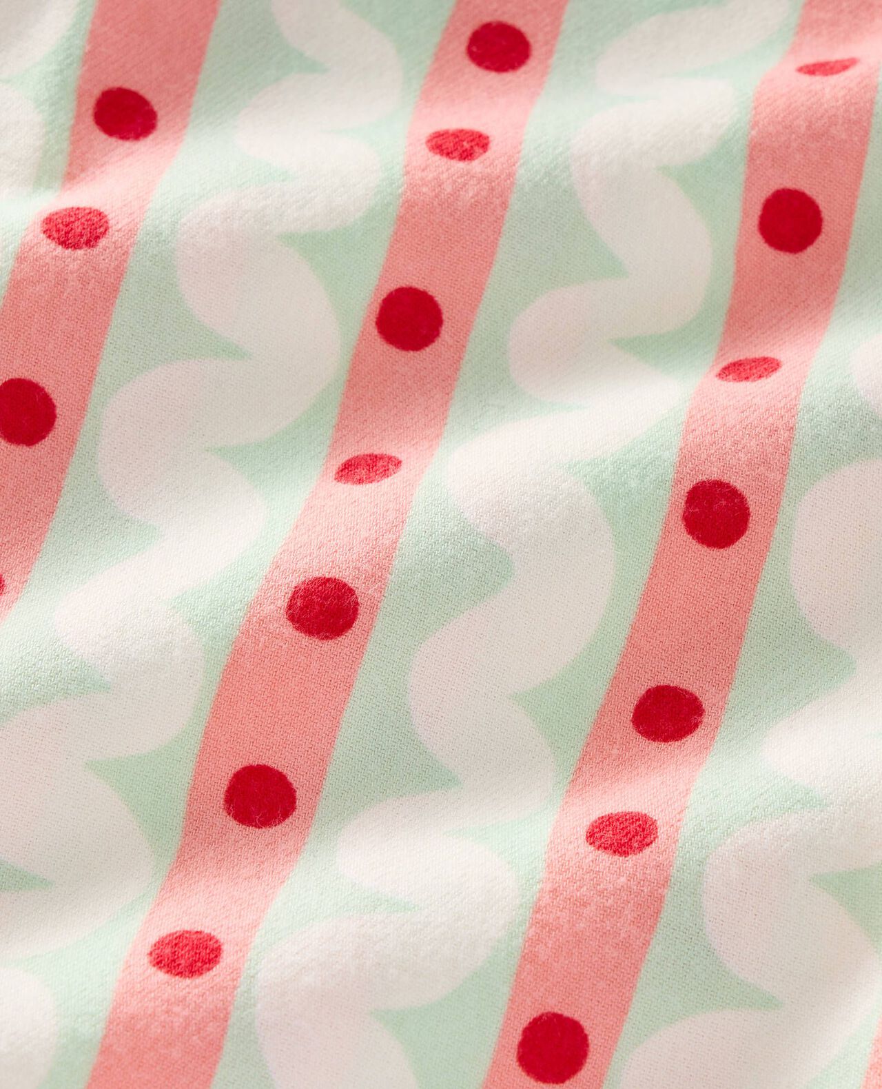 Holiday Flannel Ruffle Pajama Set in Candy Stripes - main