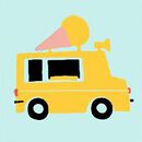 HannaJams™ Pajama Set in Ice Cream Trucks on Feather Blue - swatch