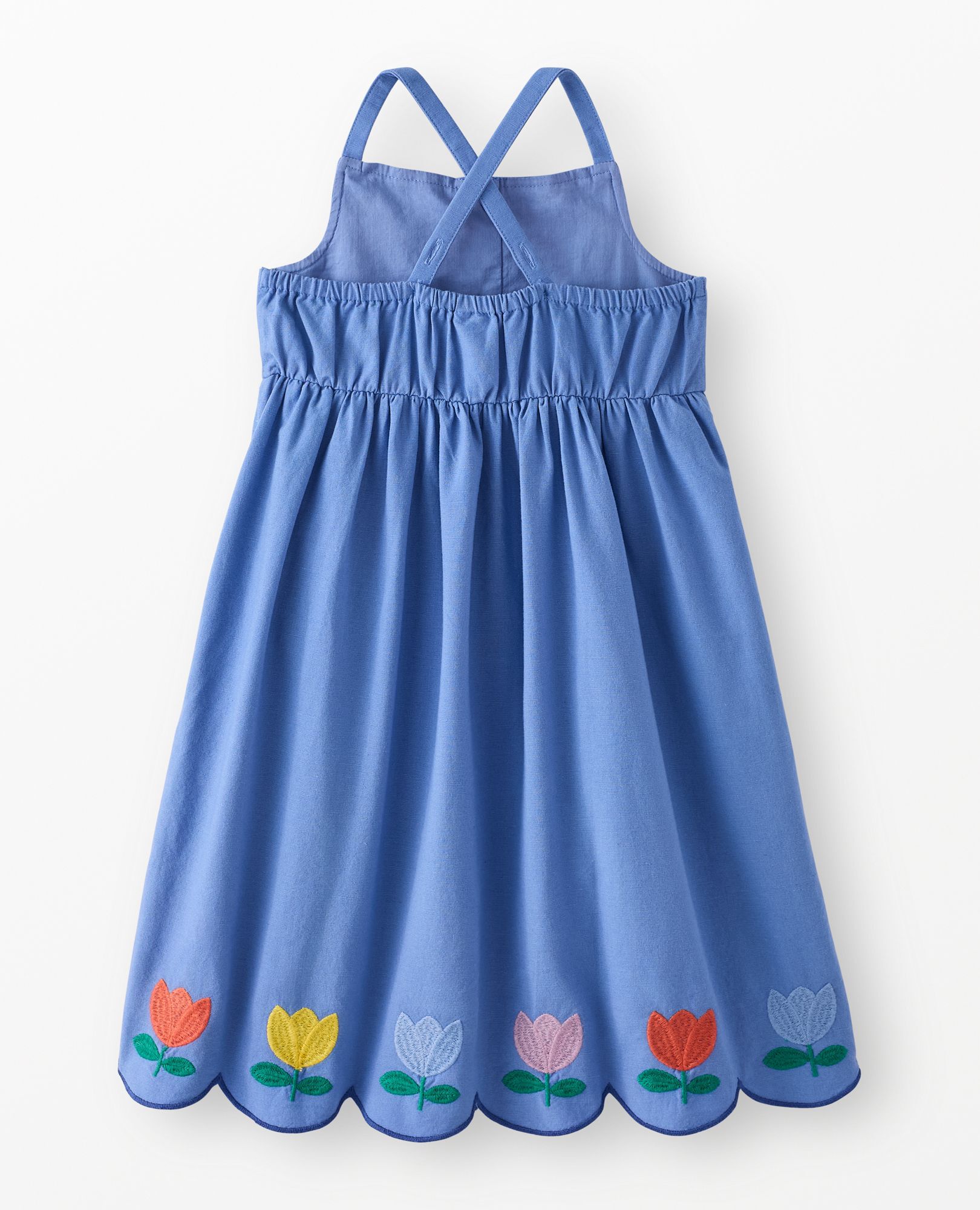 Sleeveless Linen Tulip Midi Dress with Pockets in Horizon Blue - main