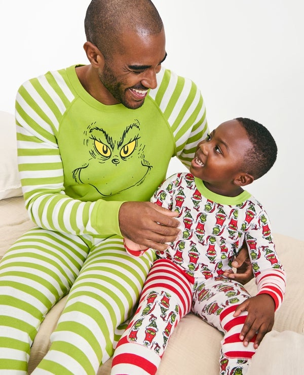 Dr. Seuss Grinch Long John Pajama Top, Grinch in 100% Cotton - Size Adult XS by Hanna Andersson | Family Matching Pajamas