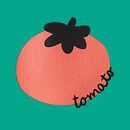 Baby Long Sleeve Graphic Bodysuit in Tomato on Gumdrop Green - swatch