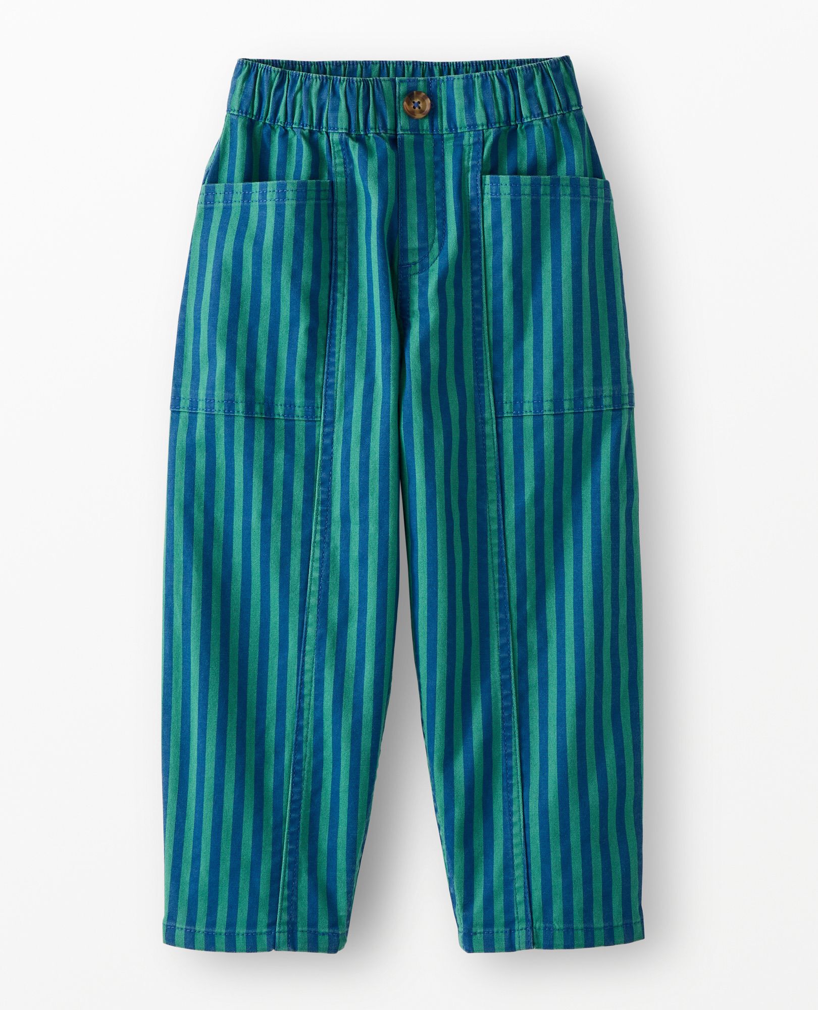 Canvas Barrel Pants in Happy Blue/Bottle Green - main