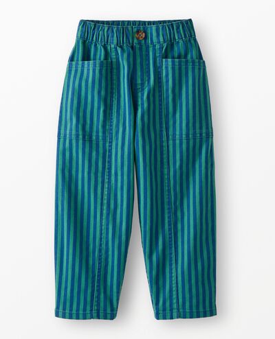 Canvas Barrel Pants in Happy Blue/Bottle Green - main