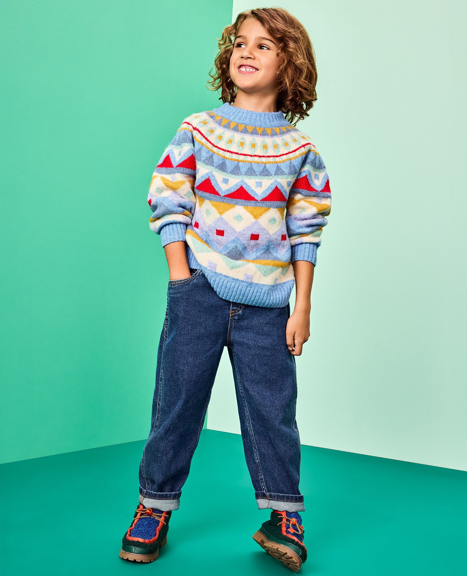 Fair Isle Mock Neck Sweater - thumbnail 4