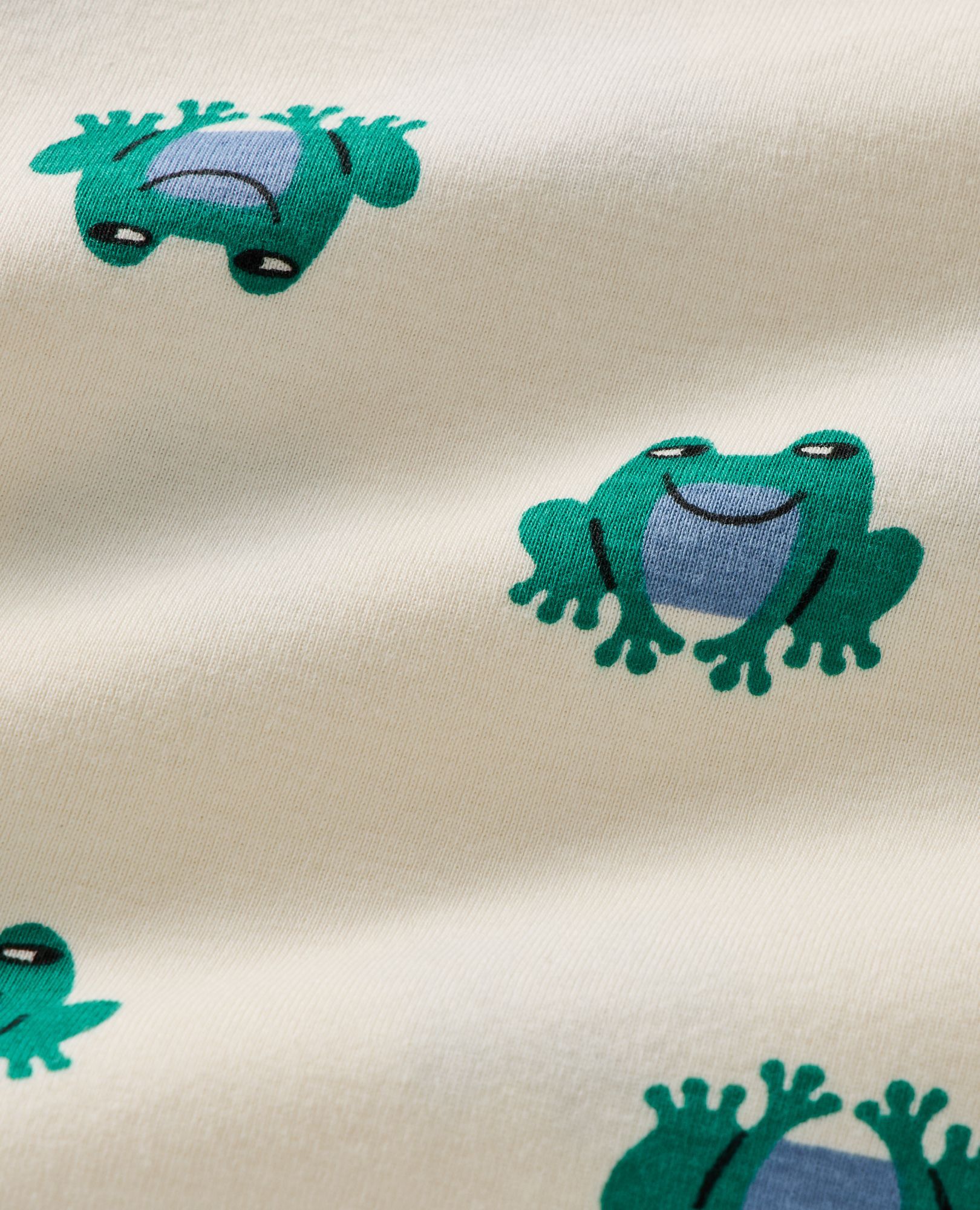 HannaJams™ Sleeper in Happy Frogs on Ecru - main