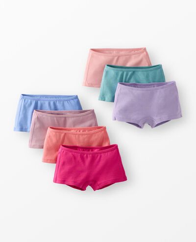 7-Pack Organic Cotton Girl Short Underwear in Girls Solid 7PK - main