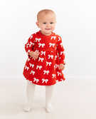 Baby Holiday Dress In Organic French Terry in Evergreen - main