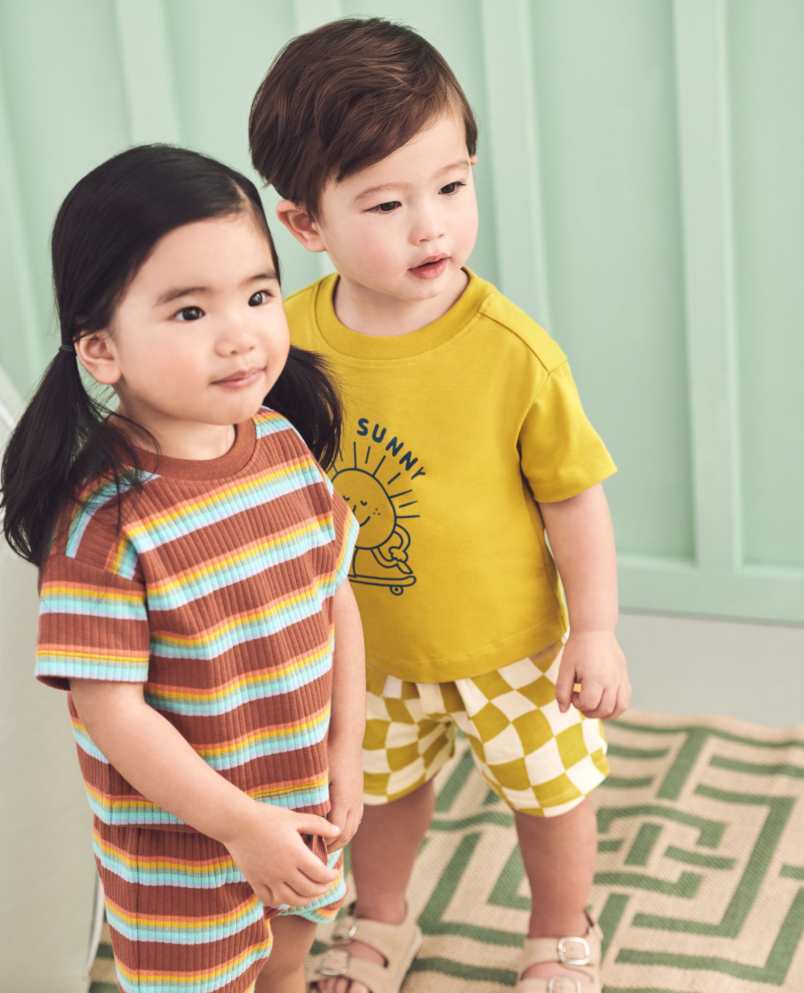 Baby Relaxed Fit Graphic T-Shirt & Shorts Set in Stay Sunny - main