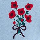 Holiday HannaSoft™ Stretch Sleeper in Bouquets on Powder Blue - swatch