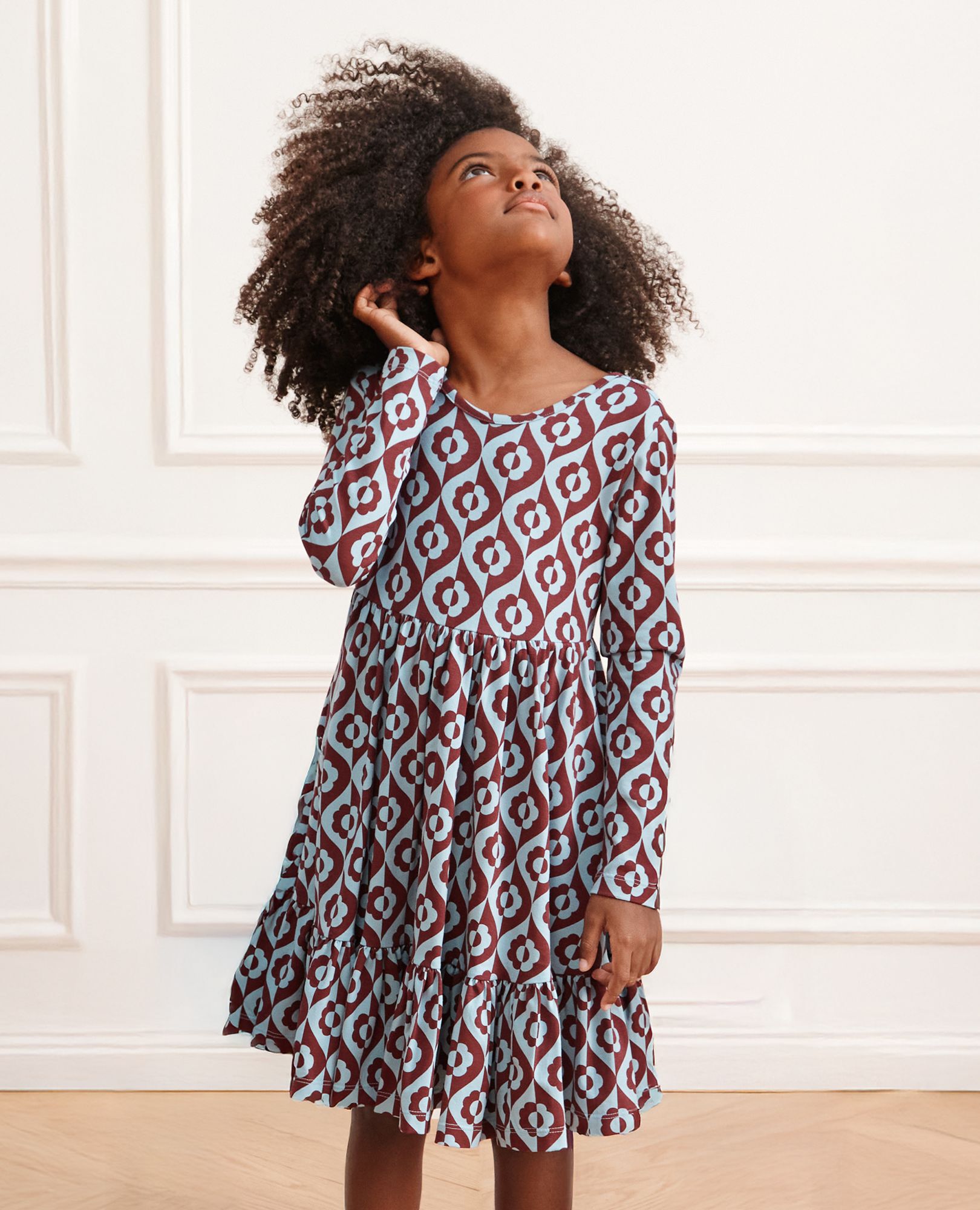 Long Sleeve Ruffle Skater Dress with Pockets Hanna Andersson