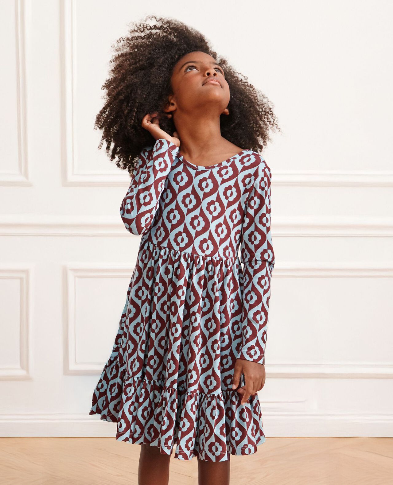 Long Sleeve Ruffle Skater Dress with Pockets Hanna Andersson