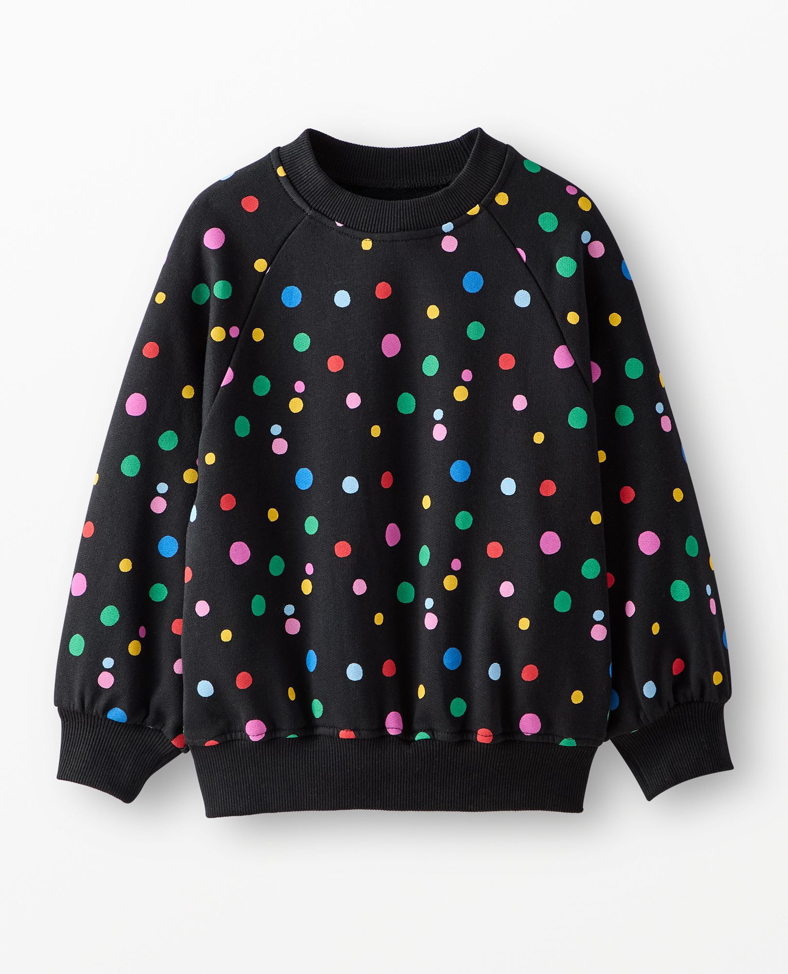 Holiday French Terry Bubble Sweatshirt in Confetti Dot on Black - main
