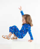 Valentines Knit Jumpsuit In Cotton Jersey in blue multi heart - main