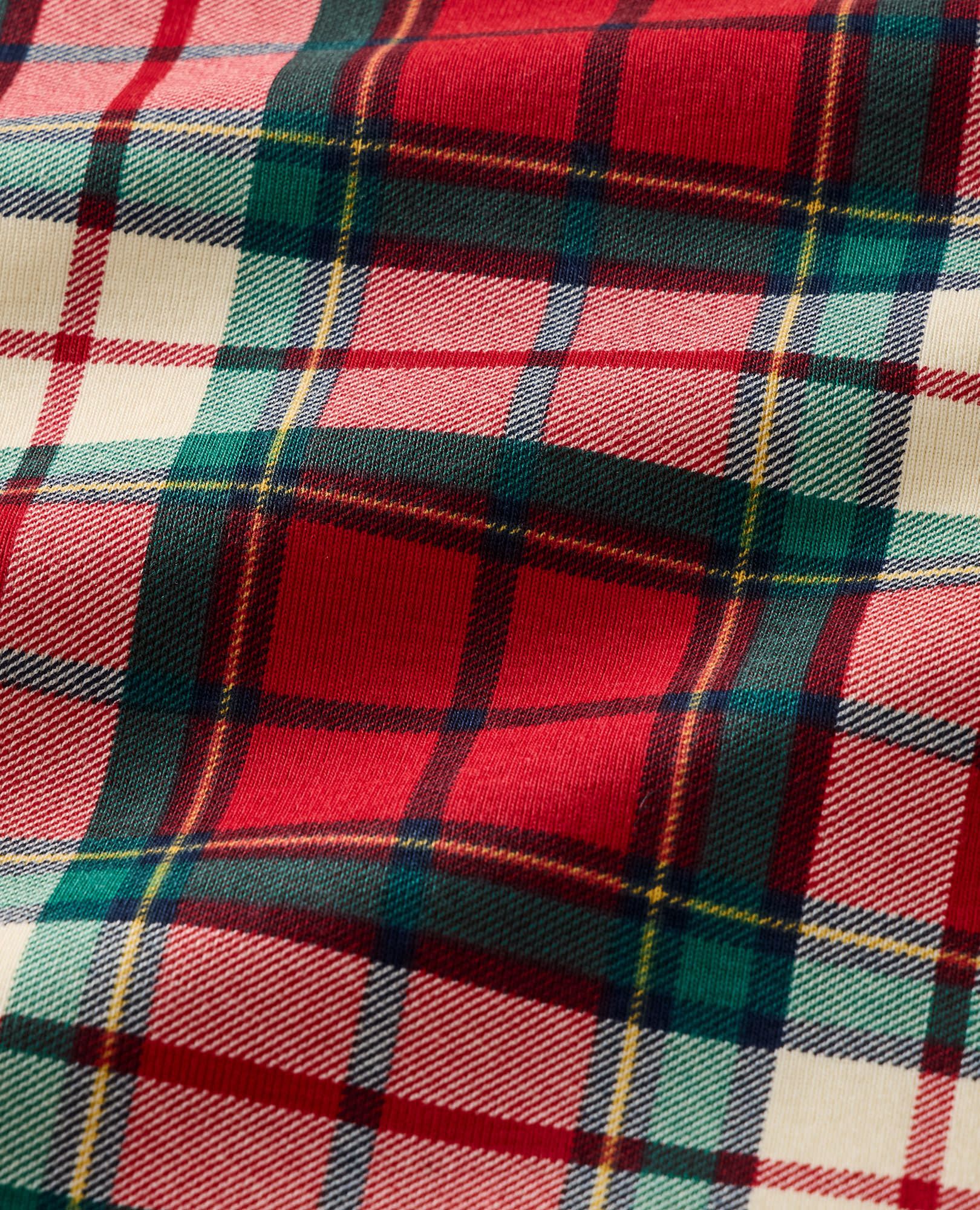 Adult Holiday Long John Pajama Set in Red Holiday Plaid - main