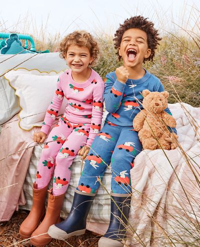 Easter HannaJams™ Pajama Set in Carrot Cars on Blue - main