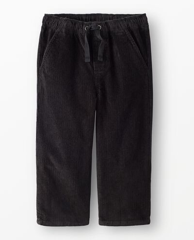 Corduroy Pull-On Pants in Black - main