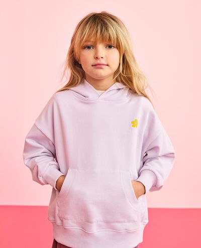 Oversized French Terry Graphic Hoodie in Orchid Hush - main