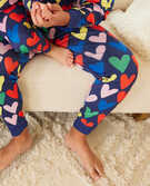 Adult Unisex Long John Pant In Organic Cotton in Happy Hearts - main