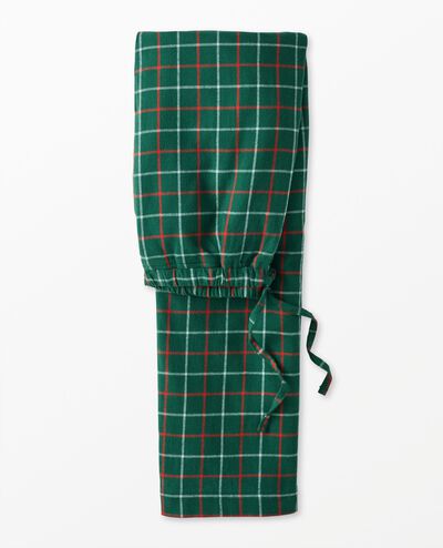 Adult Holiday Flannel Pajama Pants in Green Windowpane Plaid - main