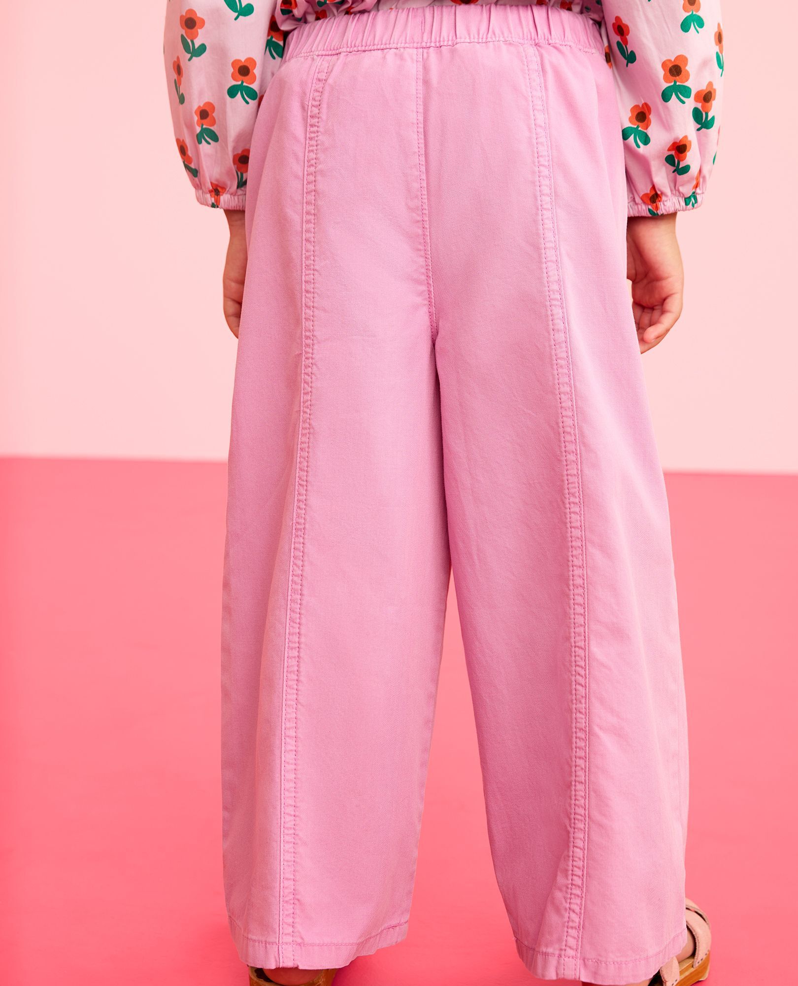 Canvas Wide Leg Pants in Echinacea - main