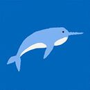 HannaJams™ Pajama Set in Magical Narwhal on Plunge Blue - swatch