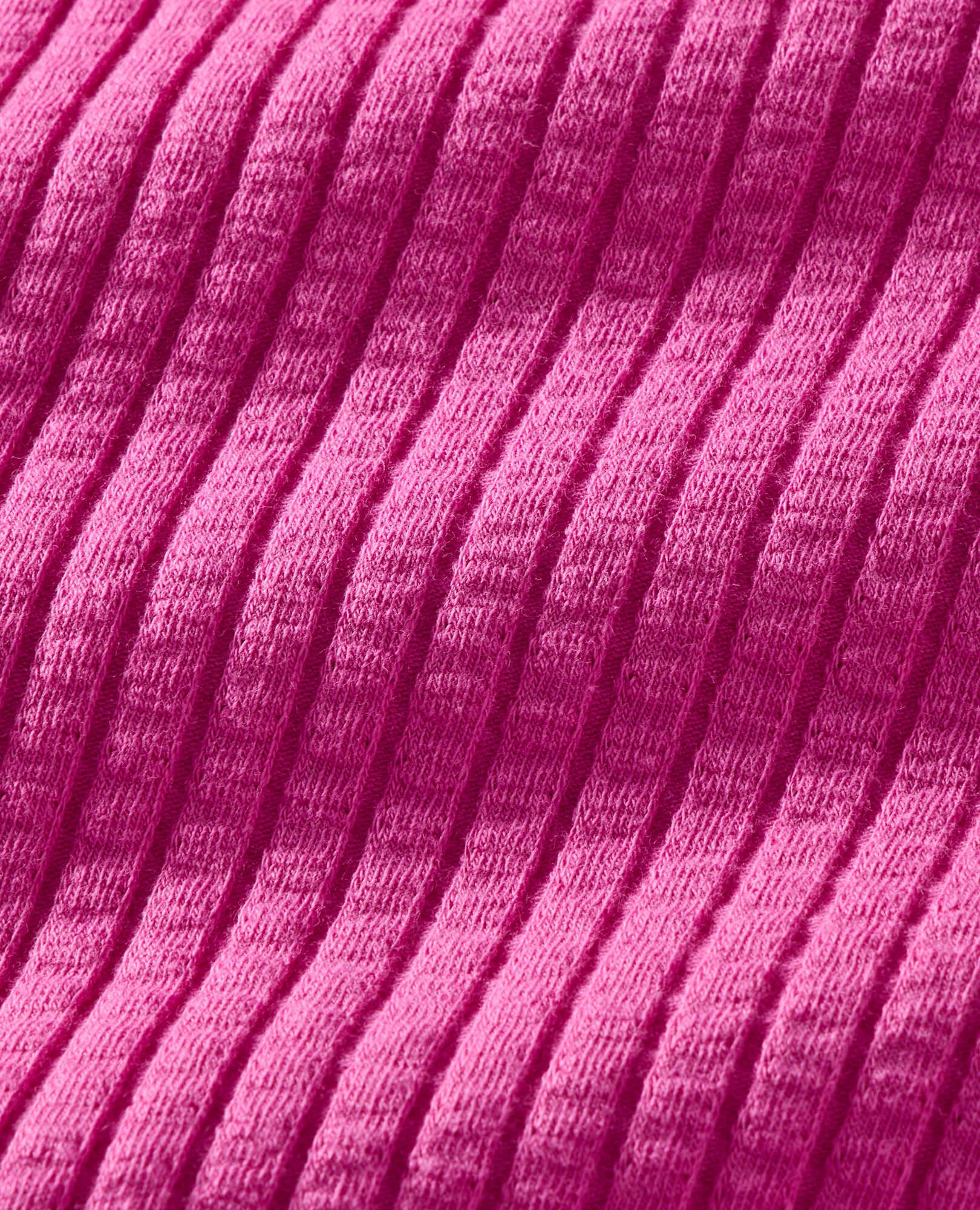 Ribbed Long Sleeve Top & Flare Pants Set in Phlox Pink - main