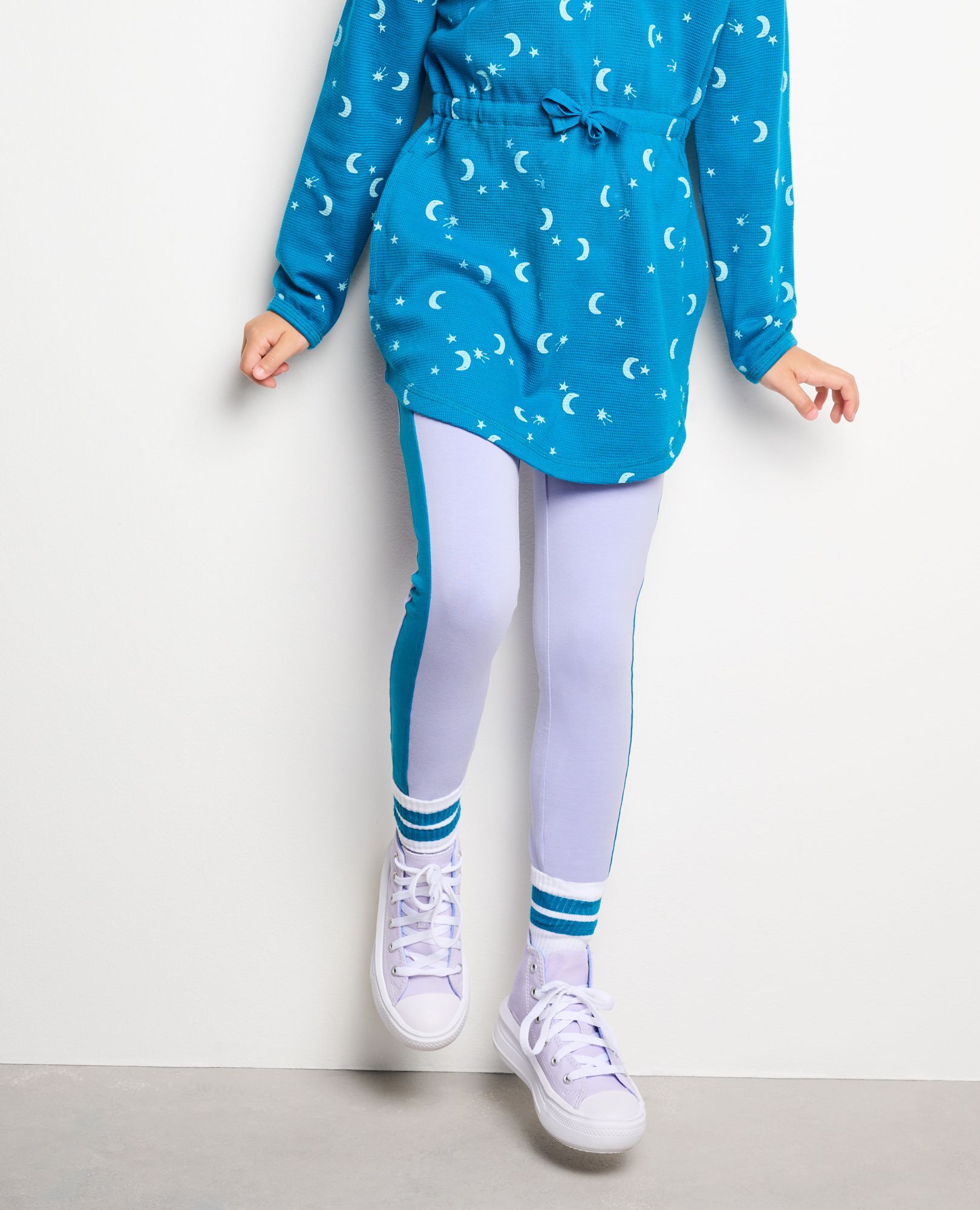 Girls Hanna Andersson 2-piece dress outfit with coordinated leggings -  Dresses