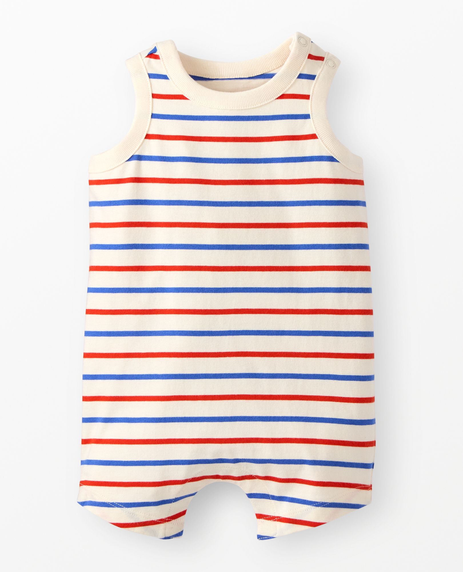 Baby Sleeveless Shortie Romper in RWB Stripe - main