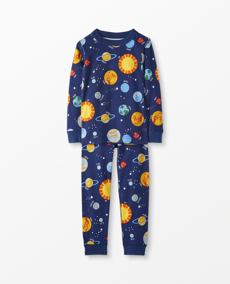 Long John Pajamas In Organic Cotton in Milky Way - main