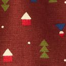 Holiday Waffle Pajama Set in Forest Gnomes on Brown - swatch