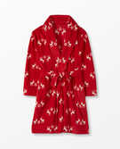 Recycled Poly Microfleece Robe in Little Deer On Hanna Red - main