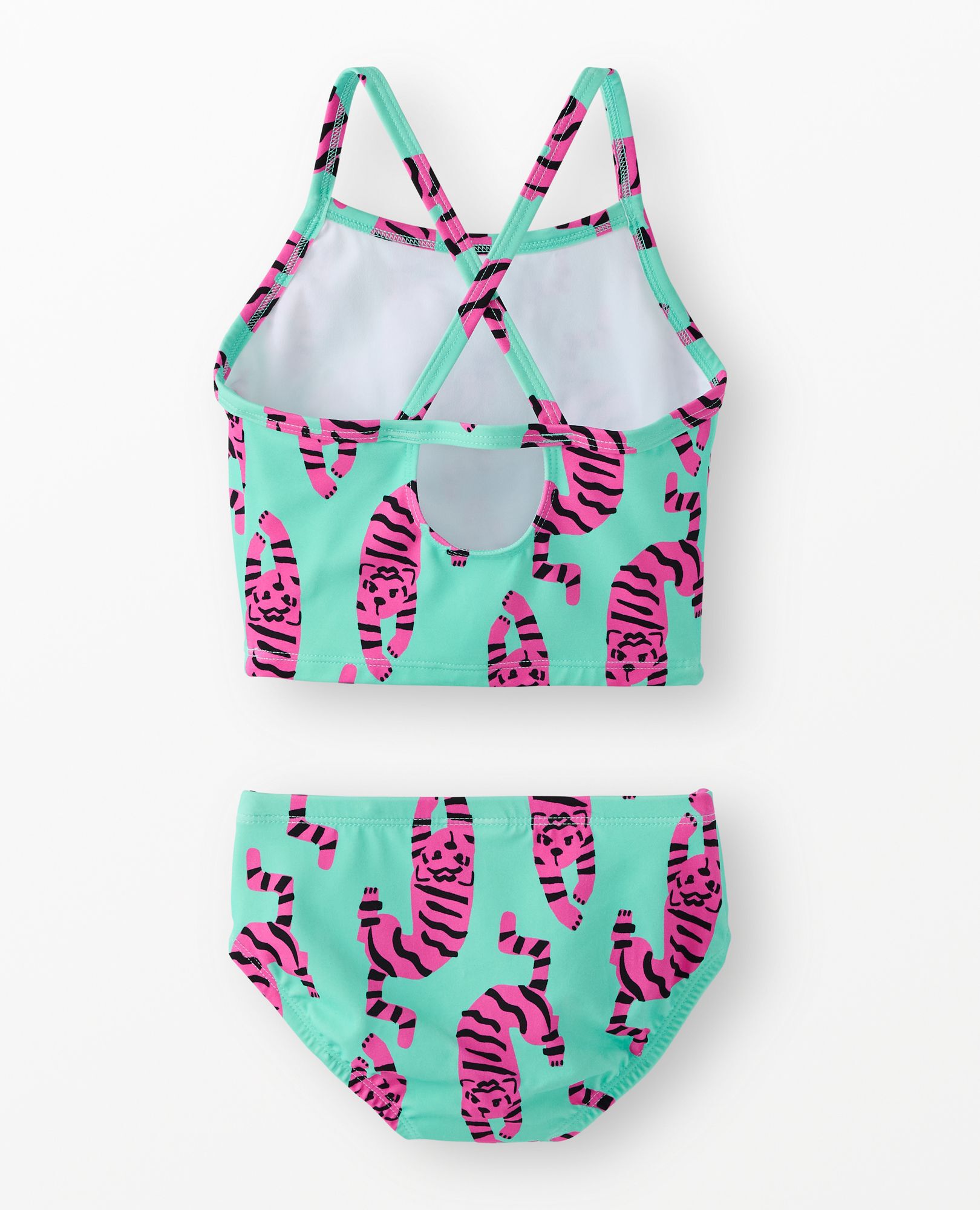 Two-Piece Swimsuit in Tiger on Green - main