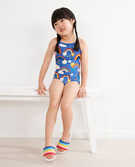 Rainbow Recycled Sunblock One Piece Suit in Storytime Rainbow on Lookout Blue - main