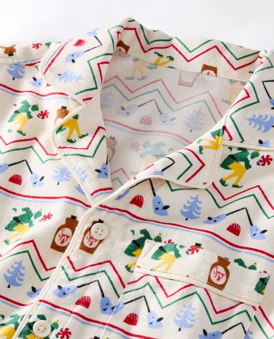 Adult Elf™ Flannel Pajama Top in Elf Fairisle - main