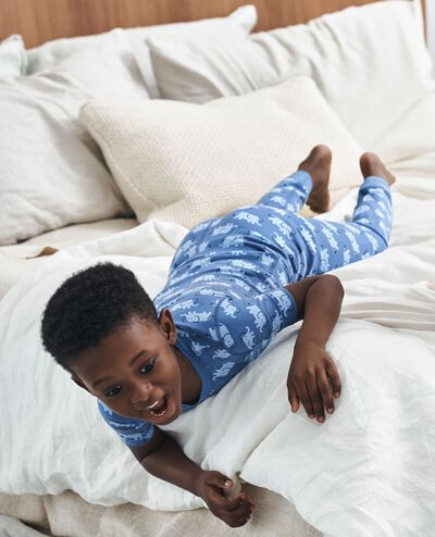 HannaSoft™ Pajama Set in Emma the Elephant on Dutch Blue - main