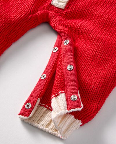 Baby Santa Sweater Romper & Hat Set in Holiday Red - main