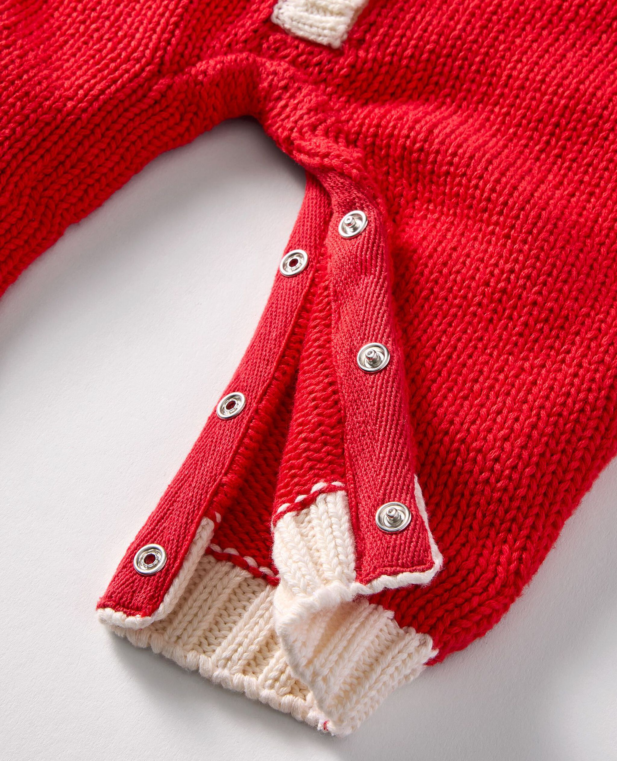 Baby Santa Sweater Romper & Hat Set in Holiday Red - main