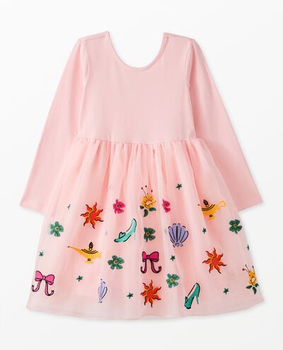 Disney Princess Long Sleeve Tulle Dress in Princess Multi Pink - main
