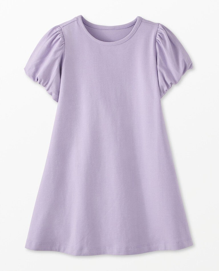 Bubble Sleeve Swing Dress with Pockets in Violet Tulip - main