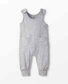 Baby Pocket Overalls In Organic French Terry in Heather Grey - main