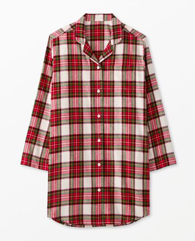 Women's Holiday Flannel Nightshirt in Family Holiday Plaid - main