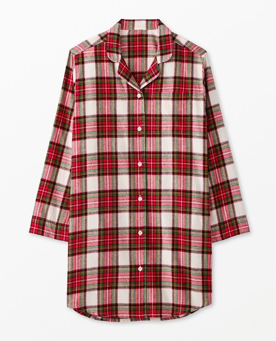 Women's Family Holiday Plaid Flannel Nightshirt in 100% Cotton - Size Adult M by Hanna Andersson