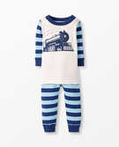 Warner Bros™ Polar Express Long John Pajamas In Organic Cotton in The Polar Express Stripe - main