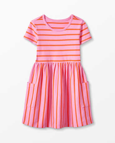 Short Sleeve Stripe Pocket Dress