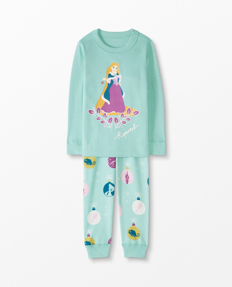 Disney Princess Holiday Long John Pajamas In Organic Cotton in Rapunzel - main