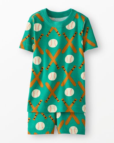 HannaJams™ Pajama Set in Home Run on Green - main