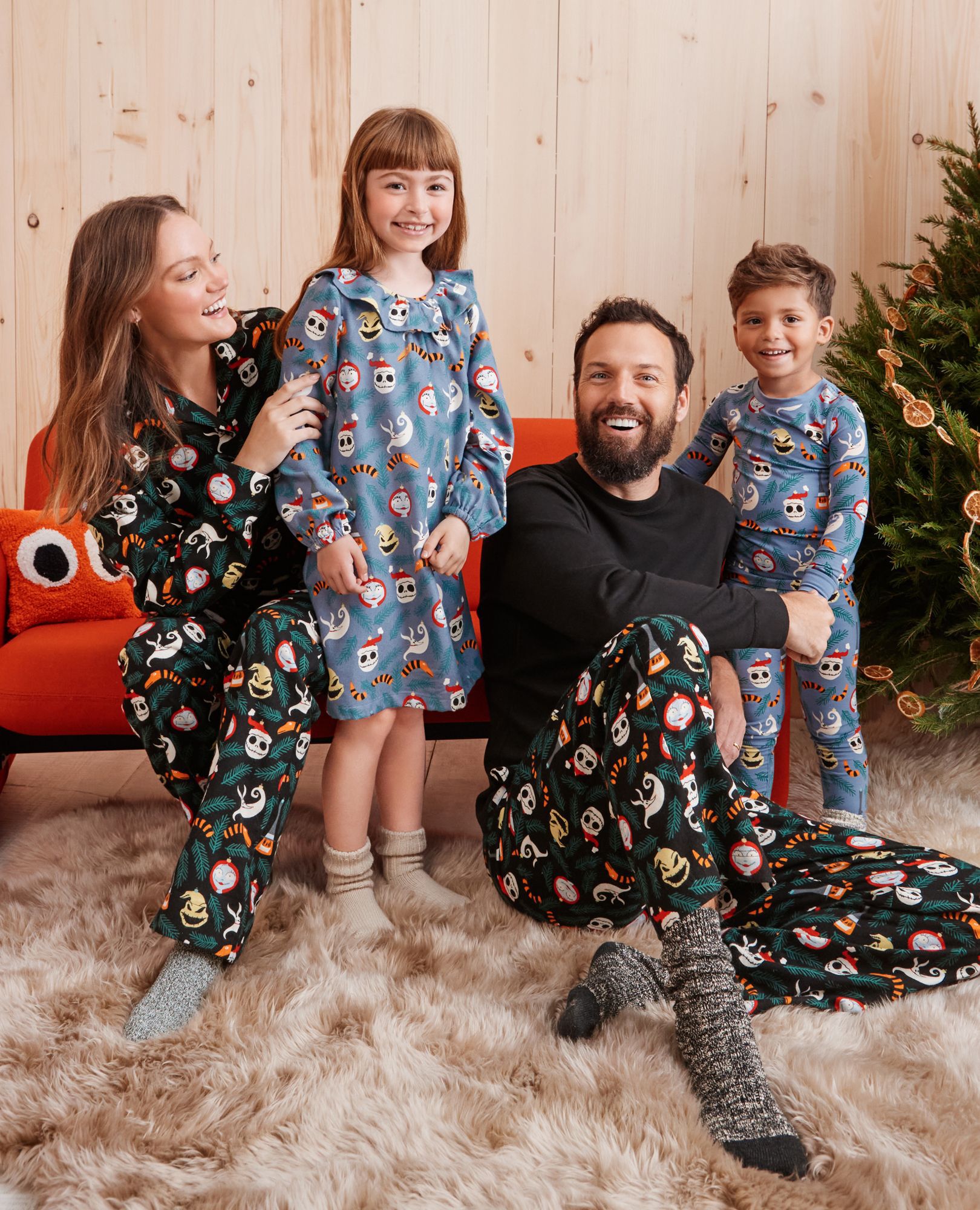 Disney Tim Burton's The Nightmare Before Christmas HannaSoft™ Stretch Pajama Set in Blue NBC Ornaments - main