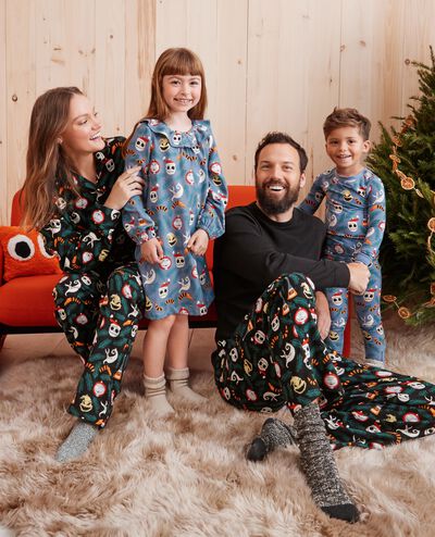 Disney Tim Burton's The Nightmare Before Christmas HannaSoft™ Stretch Pajama Set in Blue NBC Ornaments - main